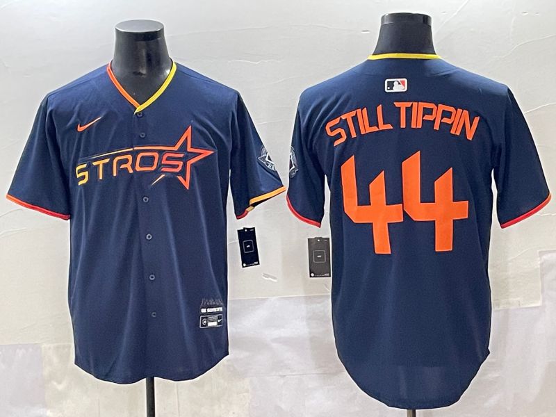 Men 2025 Houston Astros #44 Still Tippin Blue Three generations Joint Name Nike MLB Jersey style 1->houston astros->MLB Jersey